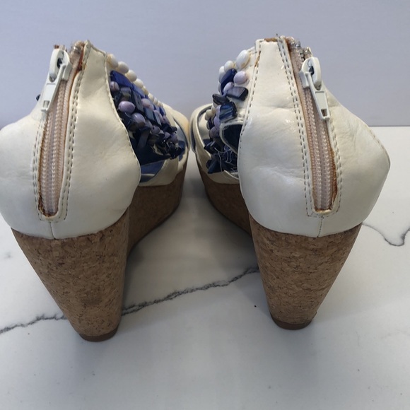 Pilar Abril Cork Platform Shoes Sandals with Decorated Ankle Strap - Picture 6 of 13